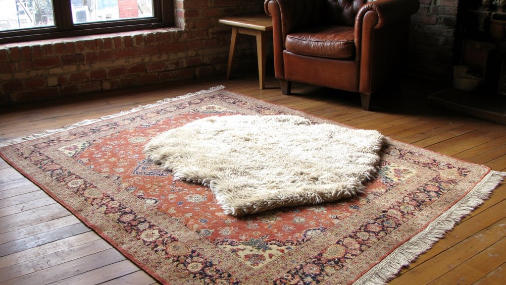layered rugs create depth