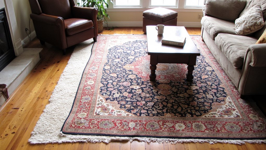 layered rugs enhance aesthetics