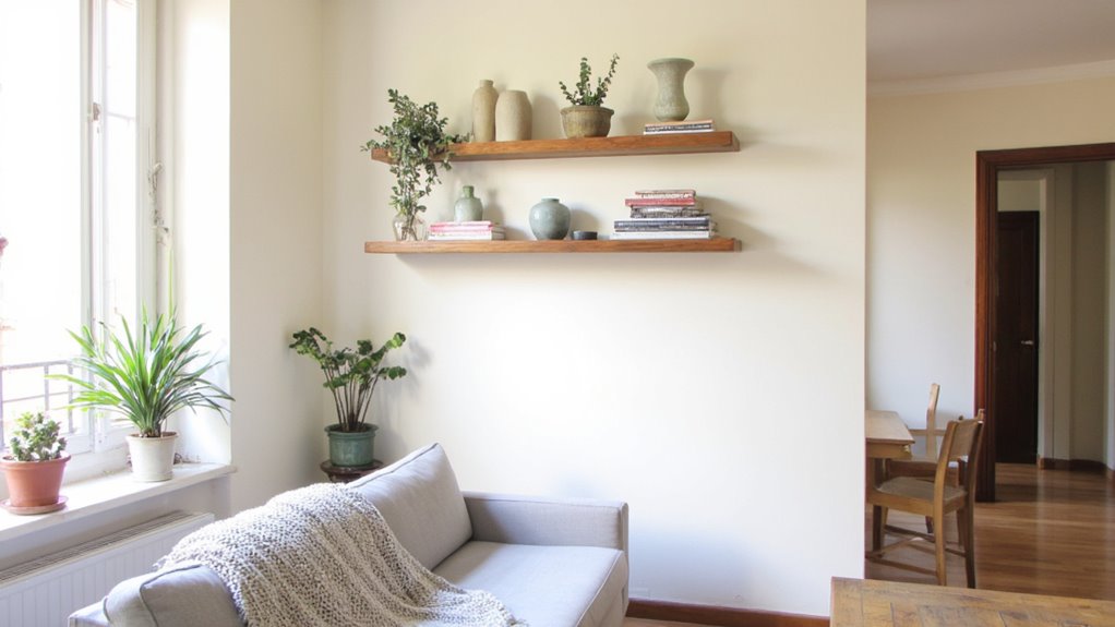 maximize space with shelves