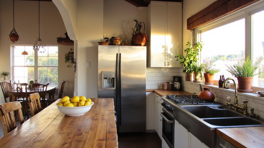 modern meets vintage kitchen