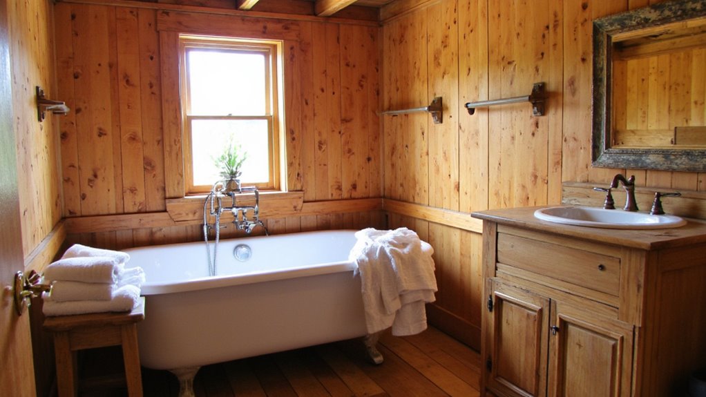 natural wood bathroom accents