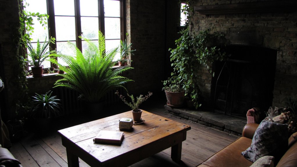 plants enhance rustic interiors