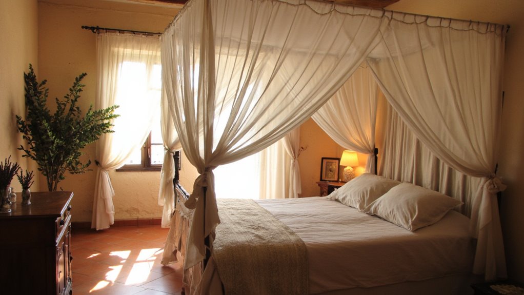 romantic canopy bed setting
