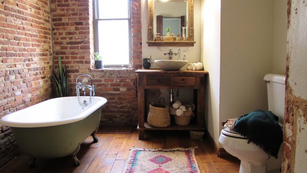 rustic bathroom design accents