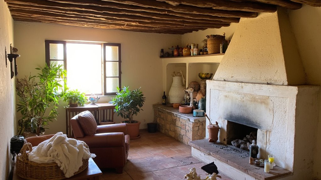 rustic beams enhance warmth