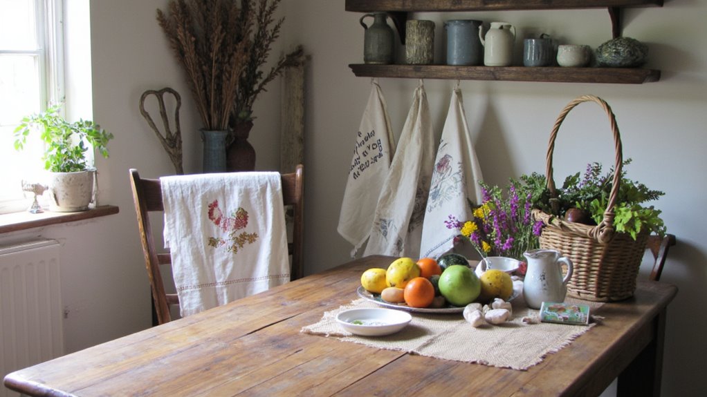 rustic charm through textiles