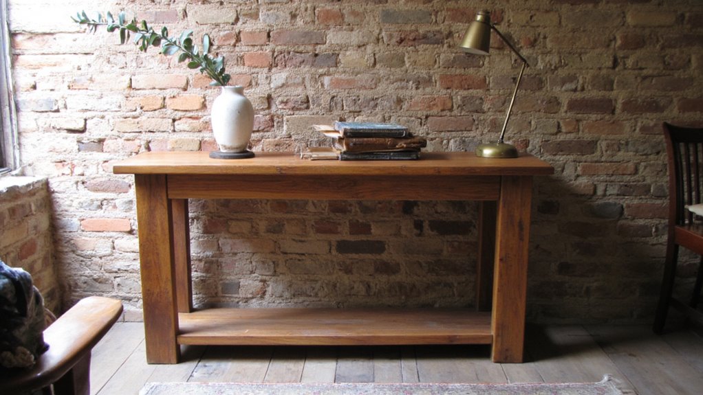 rustic console table decor