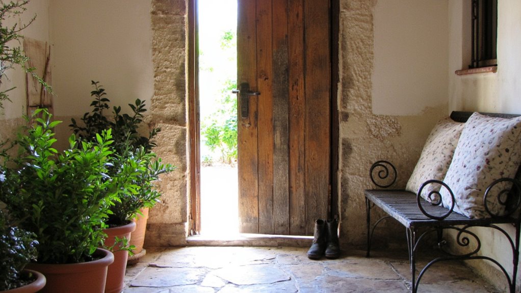 rustic entryway warm welcome