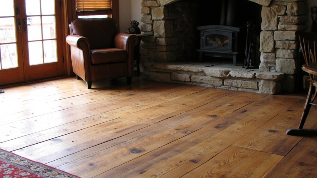 rustic flooring enhances atmosphere