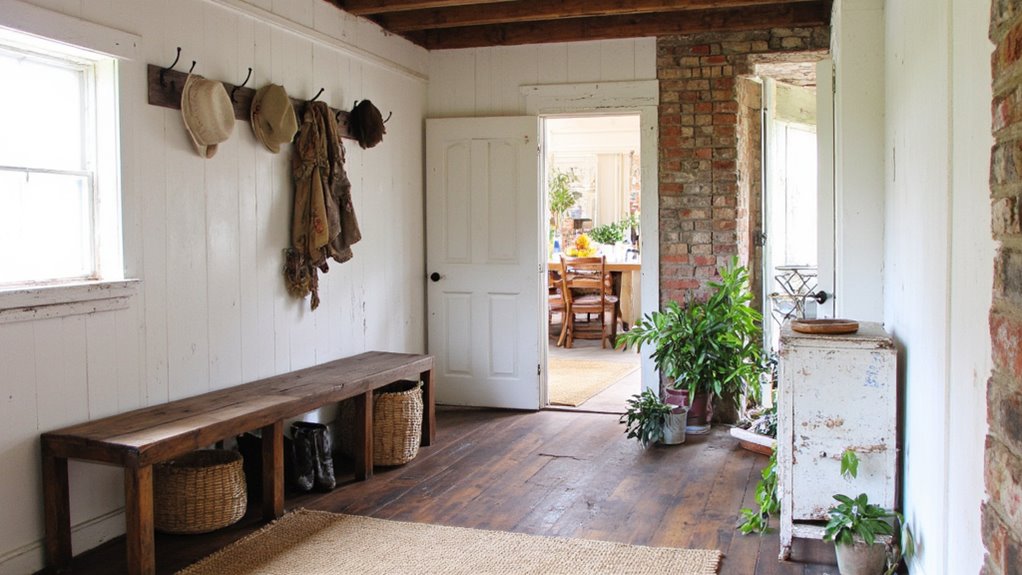 rustic functional mudroom design