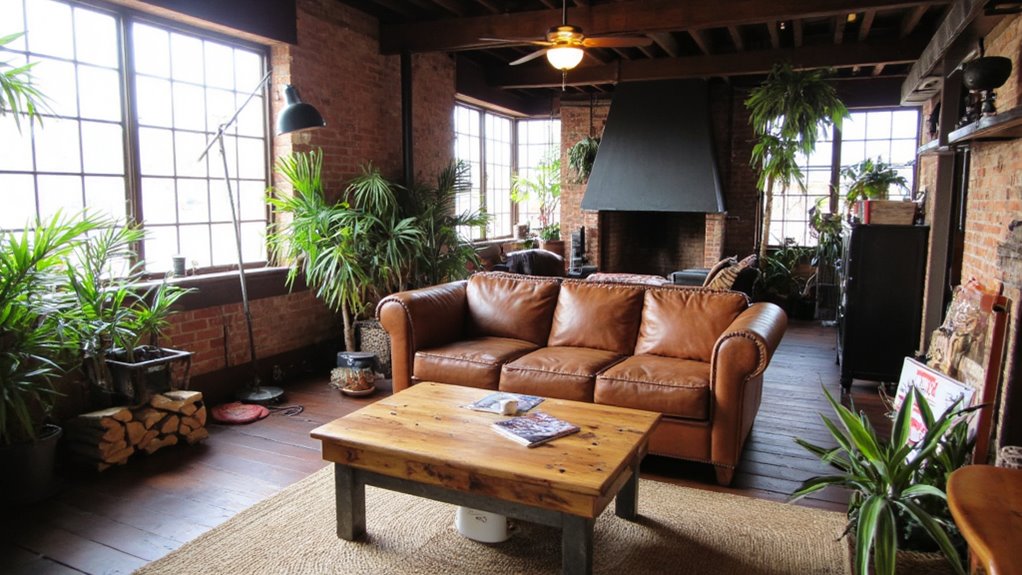 rustic industrial living room design