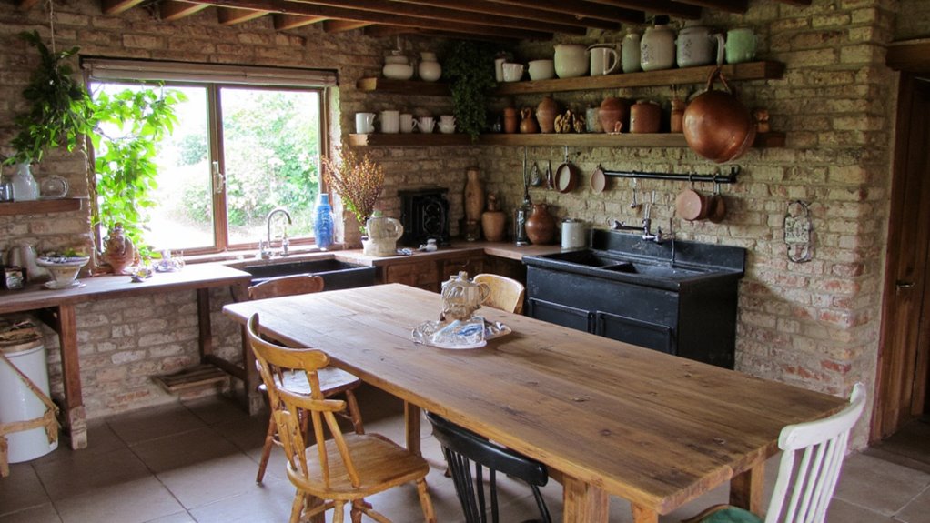 rustic kitchen warm materials