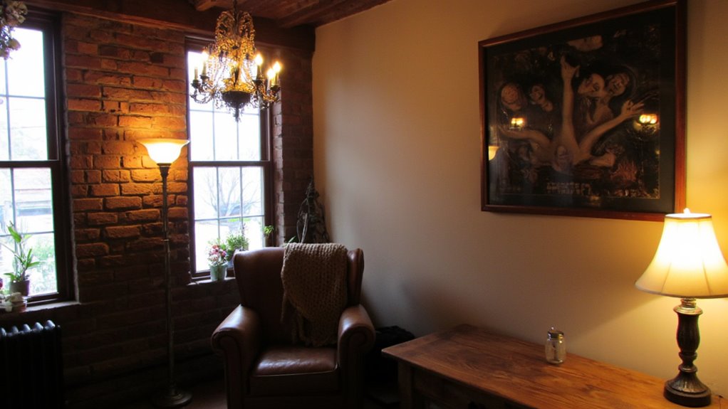 rustic lighting enhances ambiance