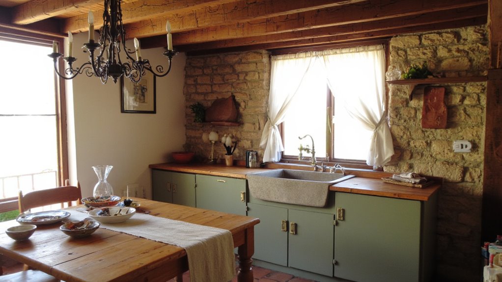 rustic lighting enhances charm