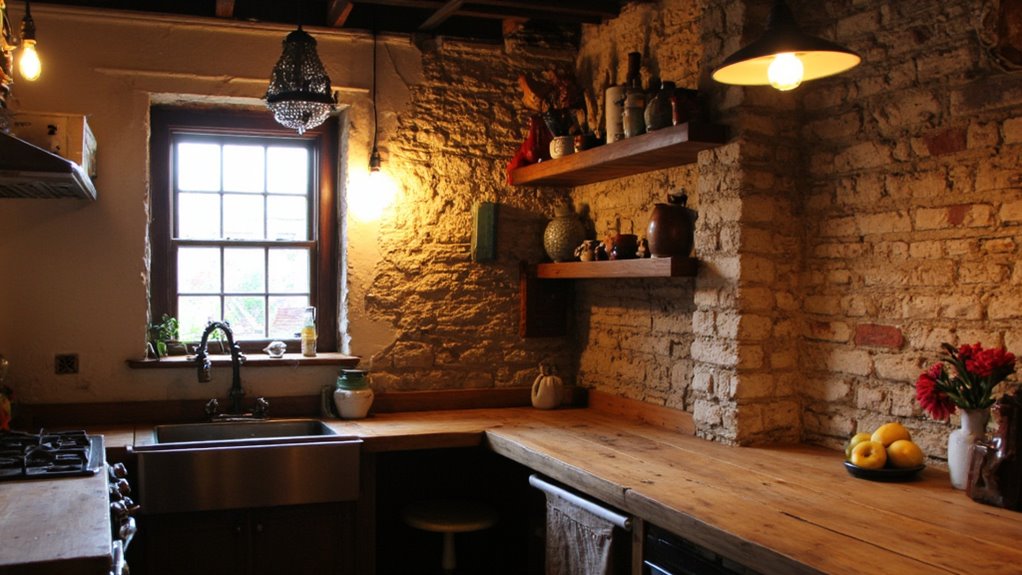 rustic lighting enhances charm