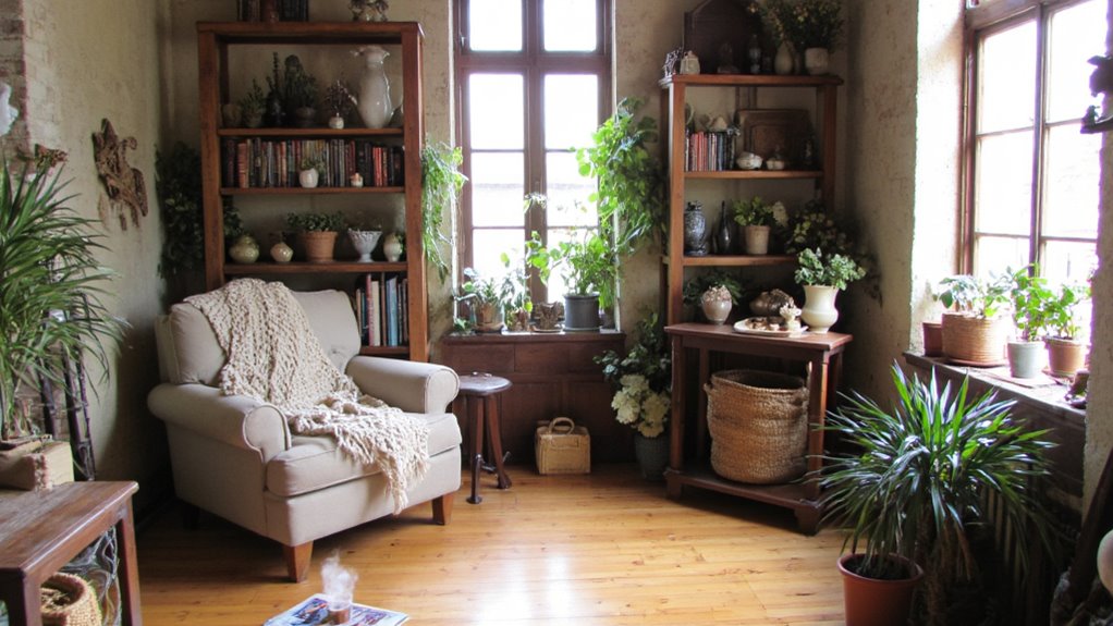 rustic open shelving decor