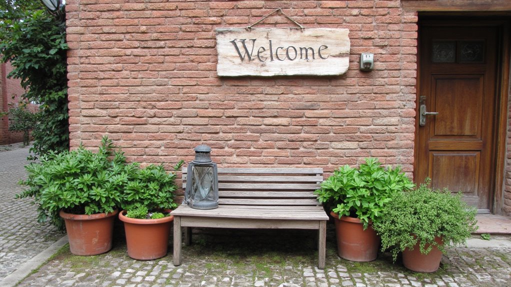 rustic sign welcomes guests