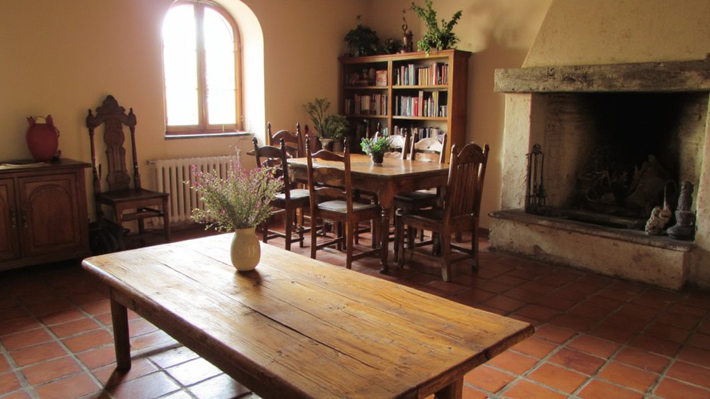 rustic wood furniture elements