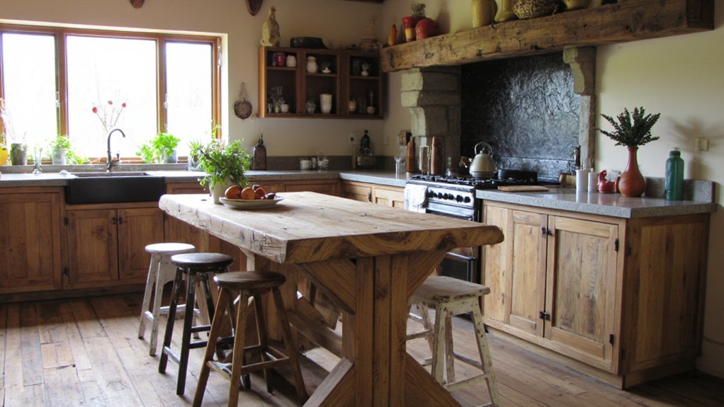 rustic wood kitchen features