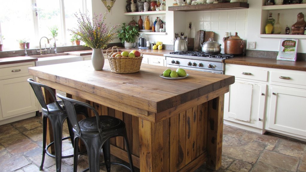 striking rustic kitchen island
