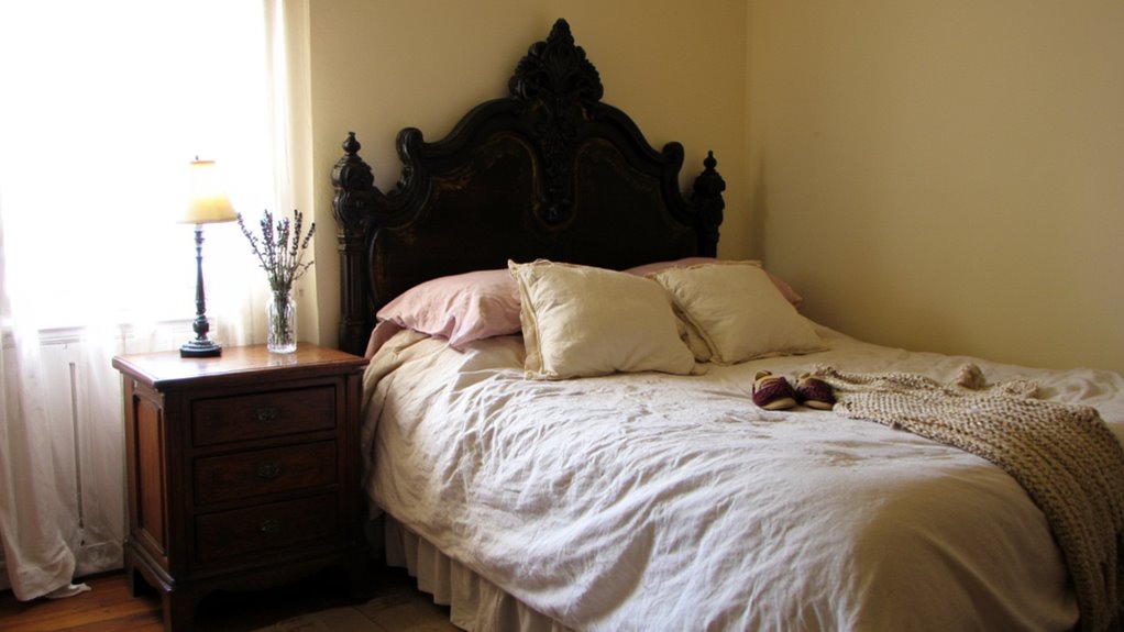 stunning headboard enhances atmosphere