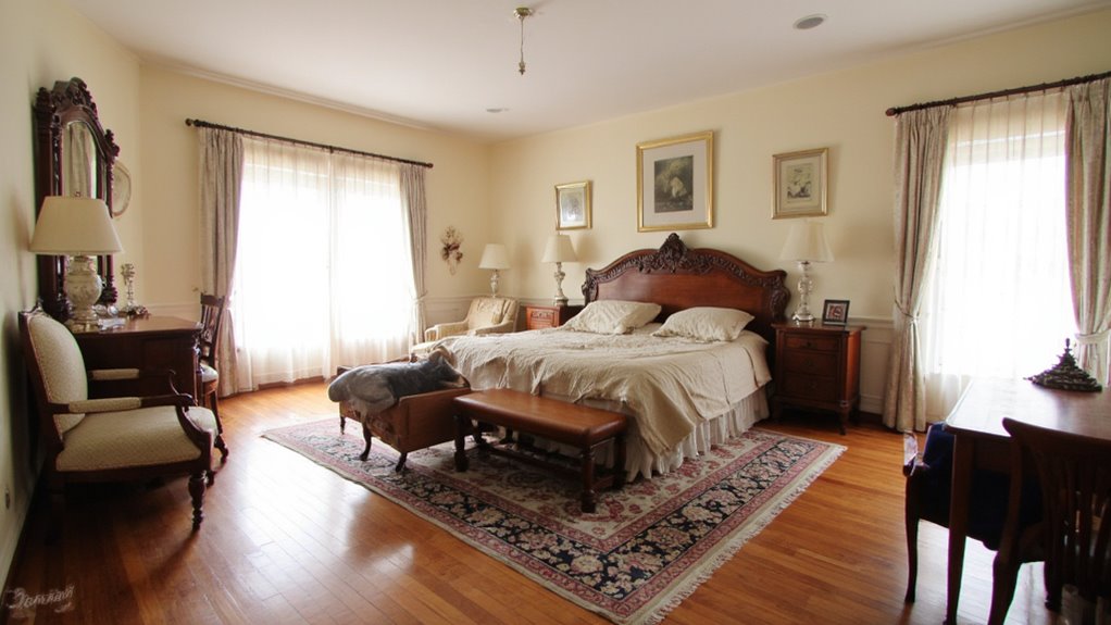 symmetrical furniture arrangement creates tranquility