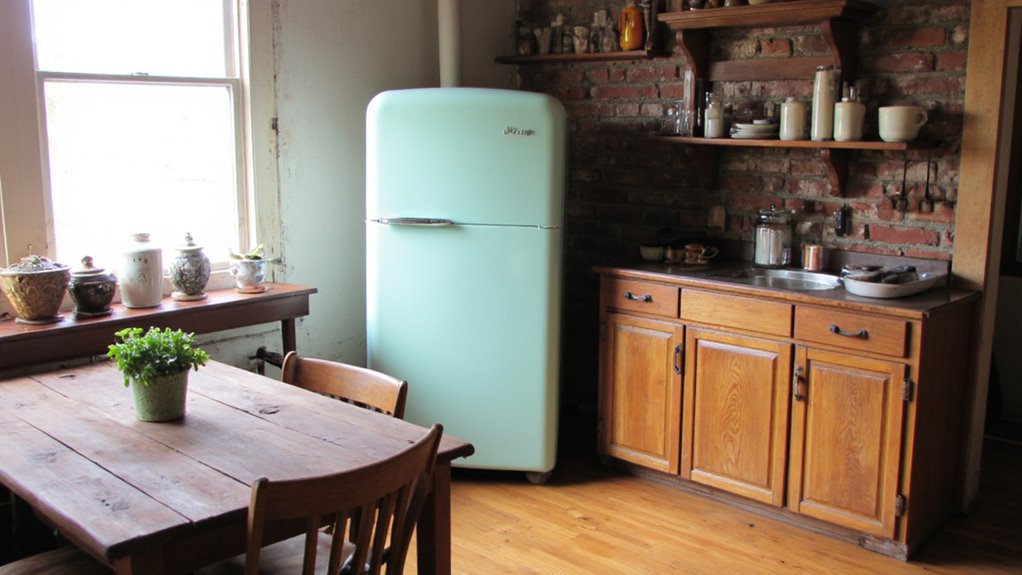 vintage refrigerator evokes nostalgia