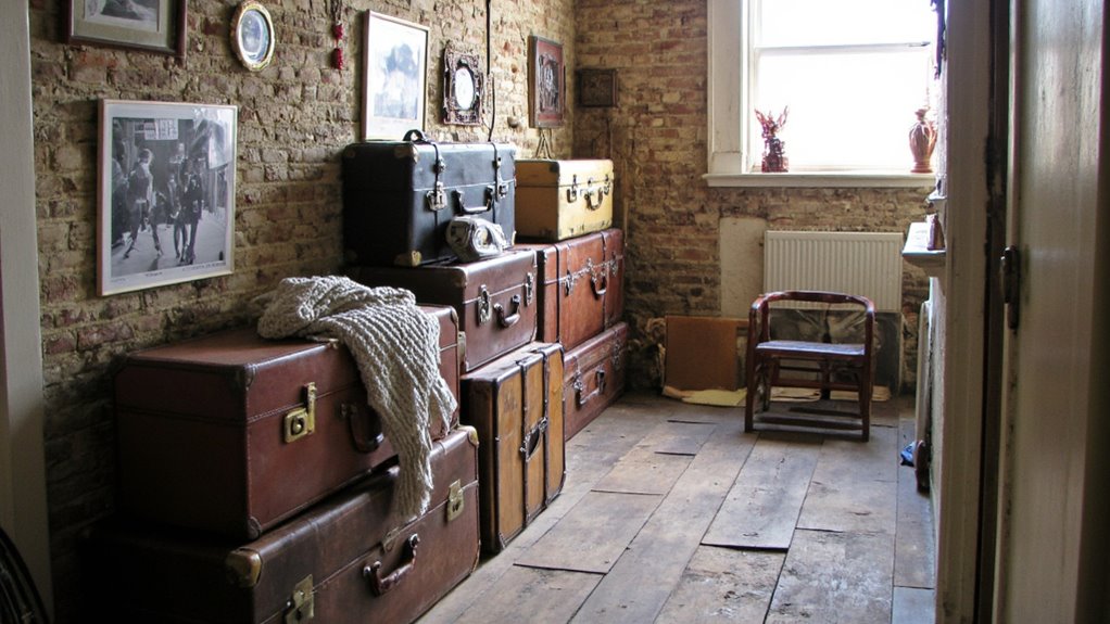 vintage suitcases for storage
