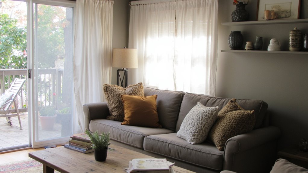 warm grays enhance serene greens