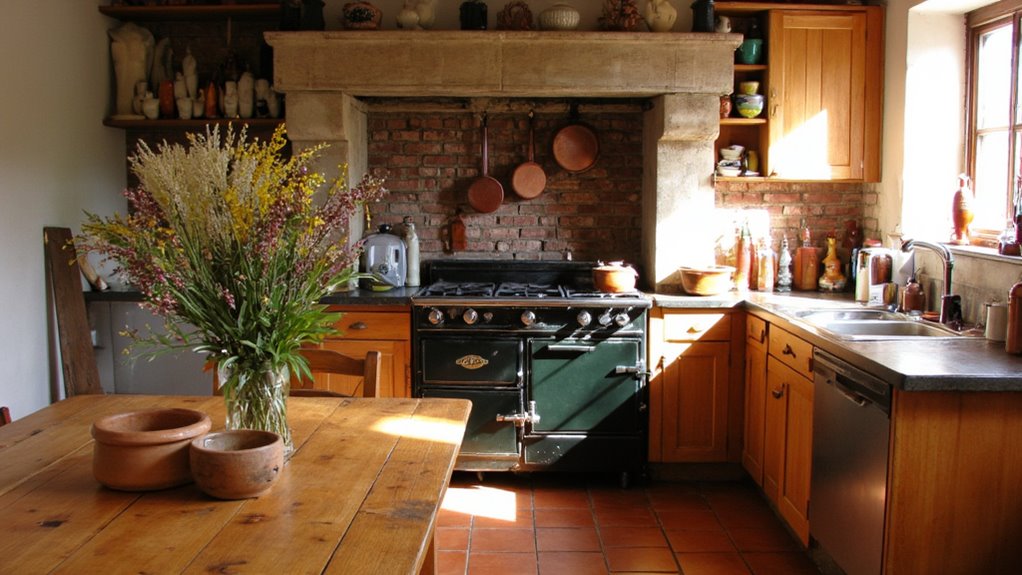 warm rustic inviting kitchen