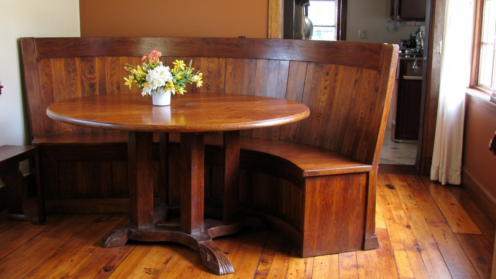 warm wooden banquettes invite gatherings