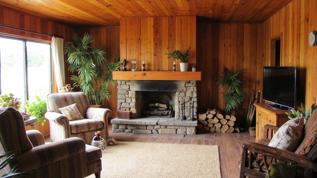 wood paneling adds warmth