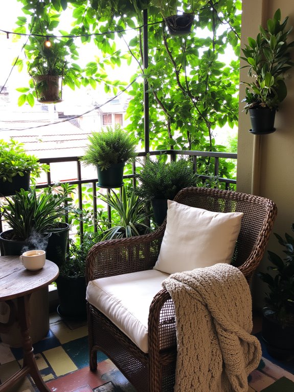 balcony retreat with greenery