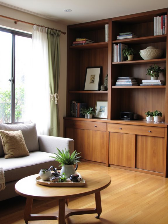 built in storage enhances minimalism