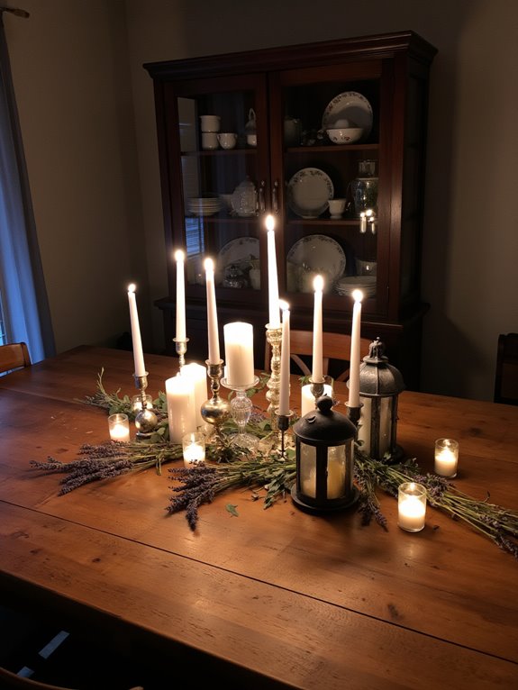 candlelit centerpiece with flowers