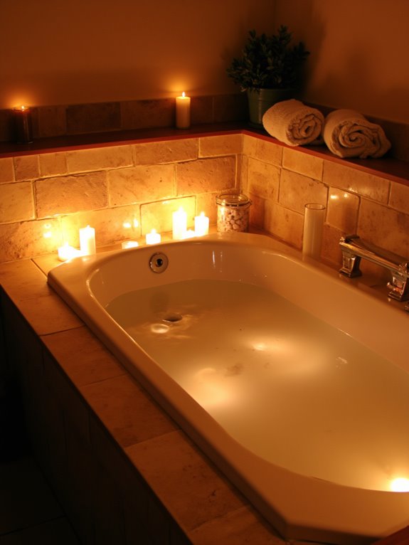 candlelit spa bath retreat
