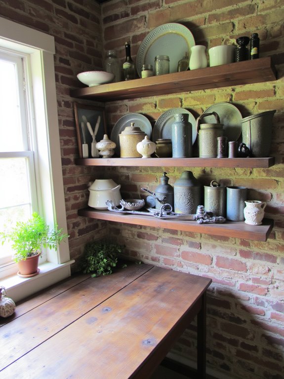 charming open shelving display