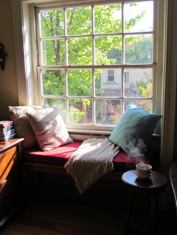 comfortable reading nook views