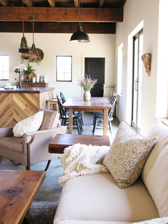 connected open living spaces