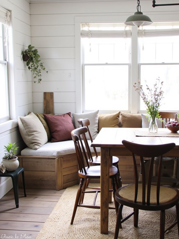 cozy built in bench seating