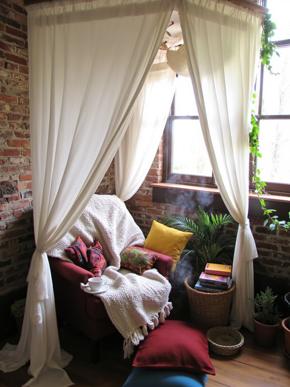 cozy canopy reading nook