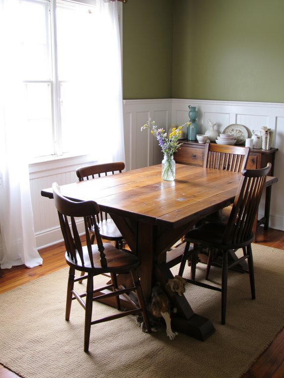 cozy farmhouse dining atmosphere