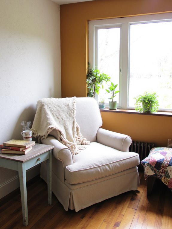 cozy farmhouse reading nook