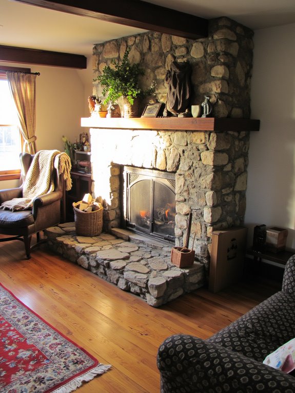 cozy fireplace enhances atmosphere