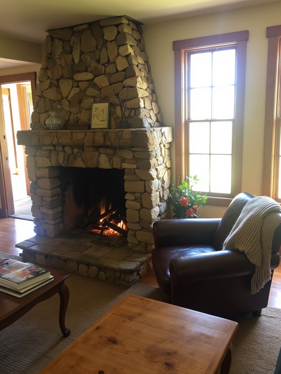 cozy fireplace gathering ambiance