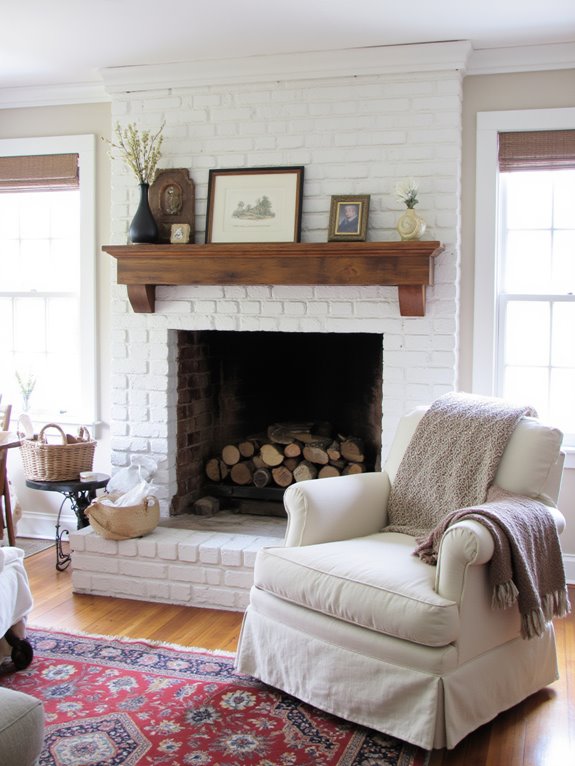 cozy fireplace with charm