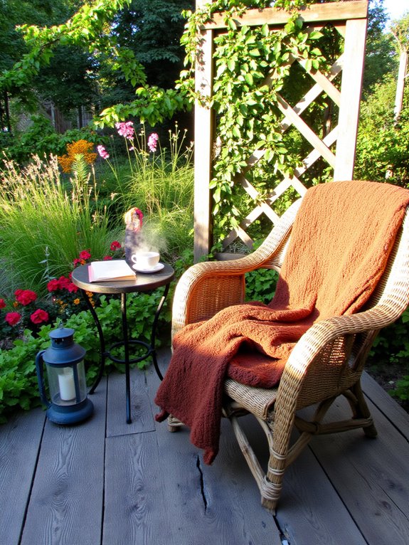 cozy garden reading nook