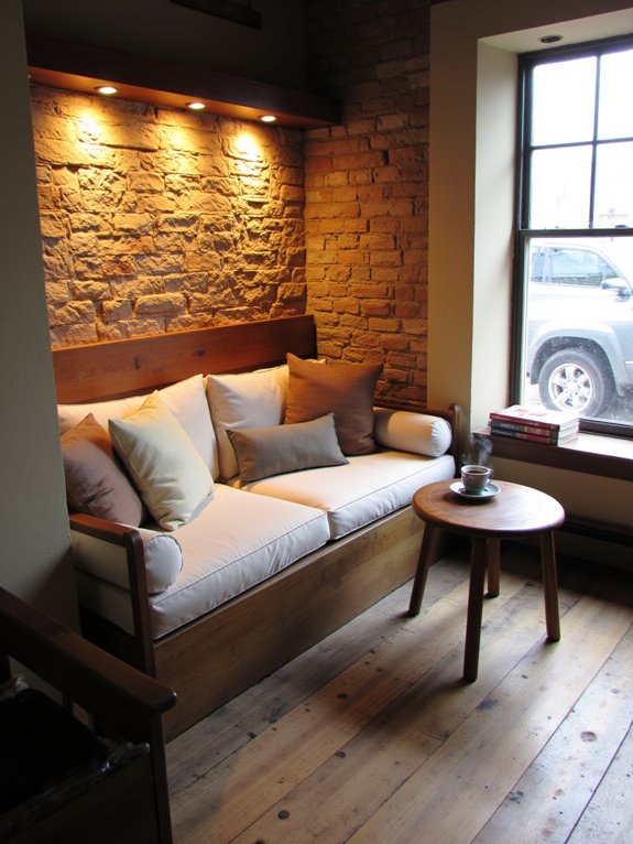 cozy illuminated reading nook