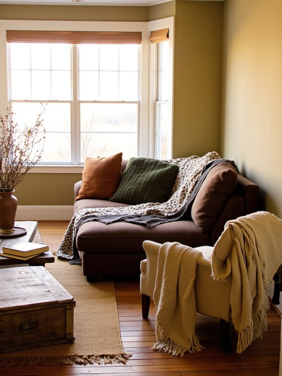 cozy layered fabric decor