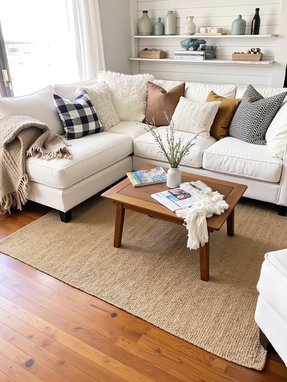 cozy layered fabric textures